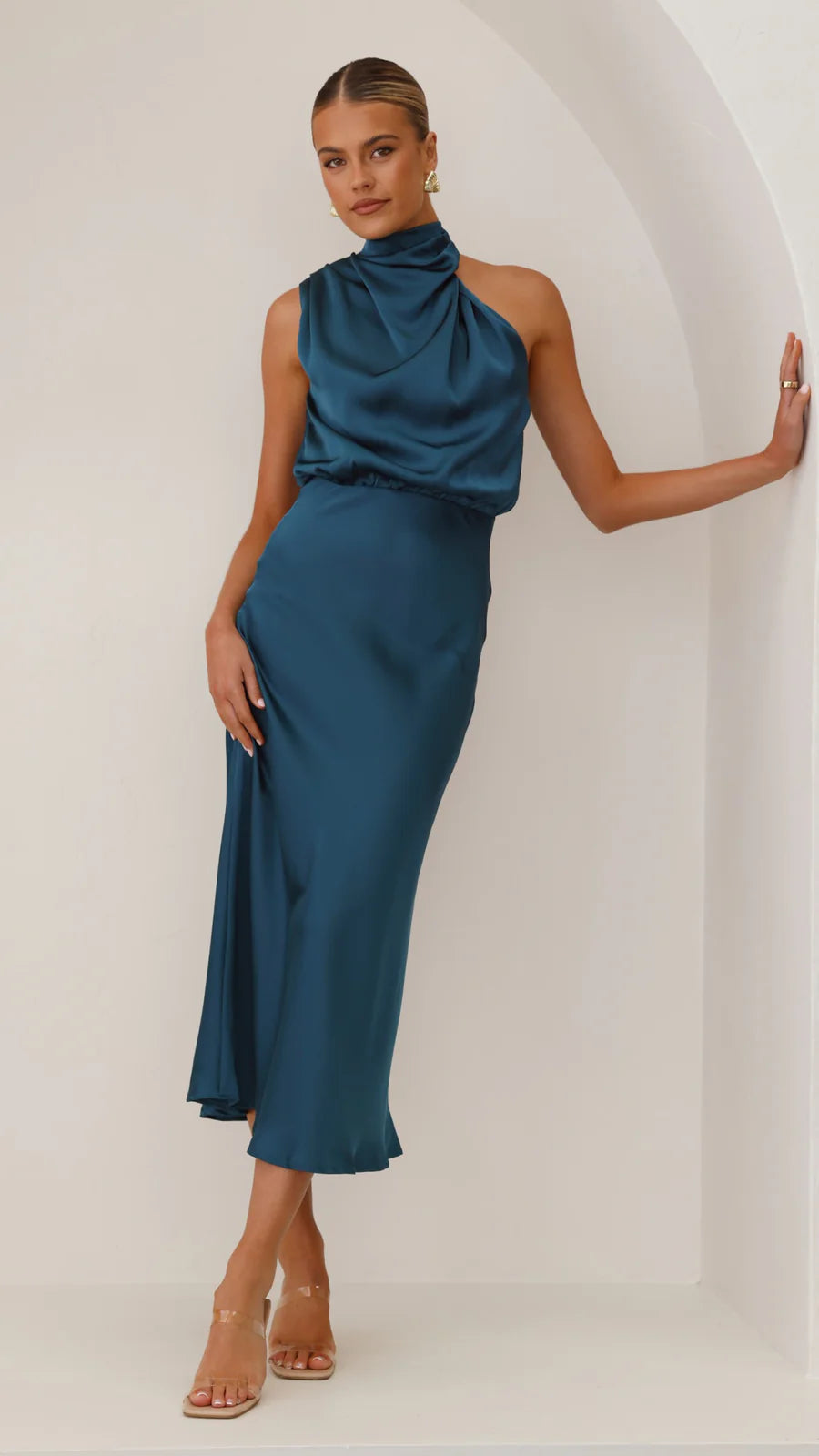 Amara Satin Couture Maxi Dress
