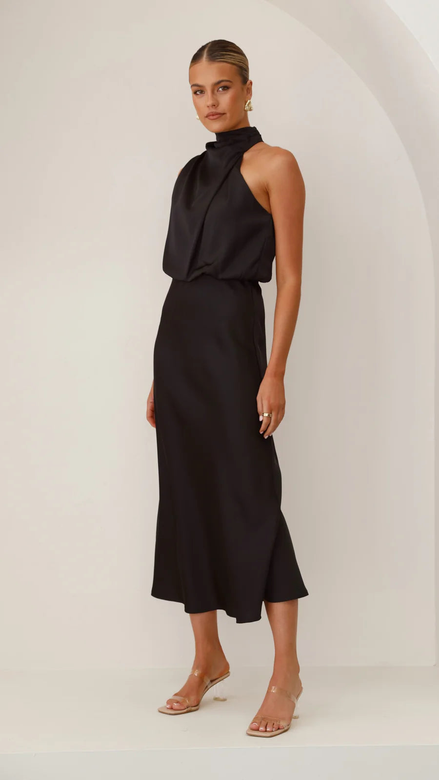 Amara Satin Couture Maxi Dress