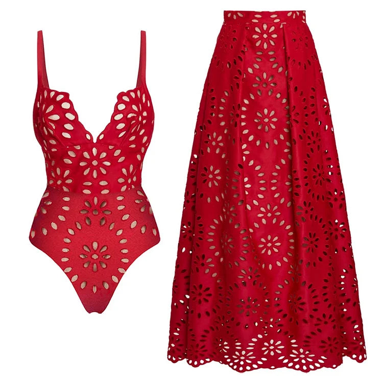Mira Floral Laser Cutout Skirtini