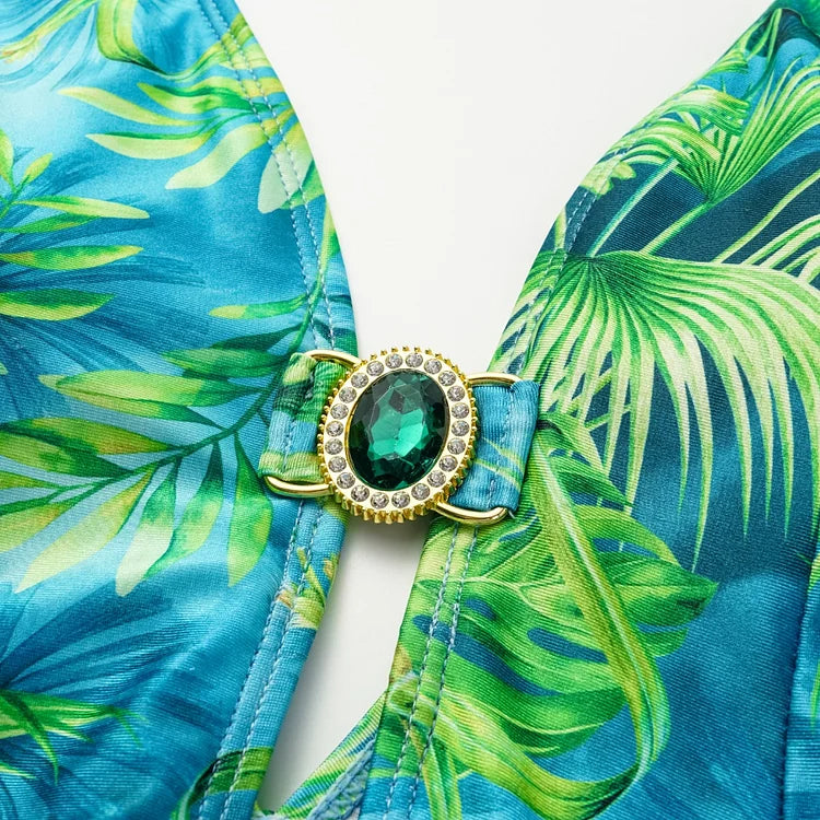 Talia Tropical Leaf Swimwear Set