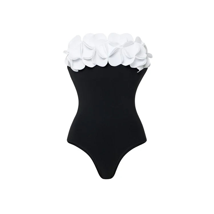Floral 3D Wrap Skirt Swimsuit Set