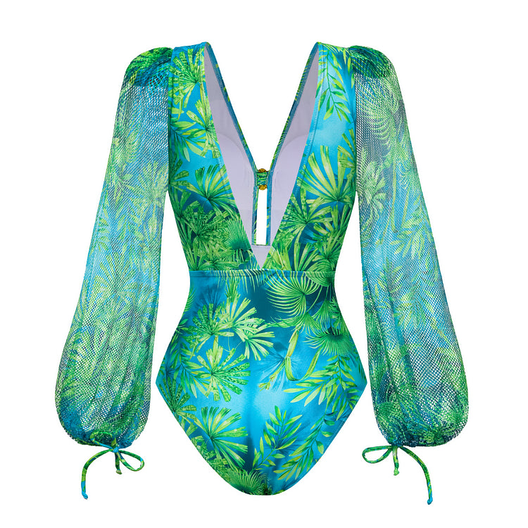Talia Tropical Leaf Swimwear Set