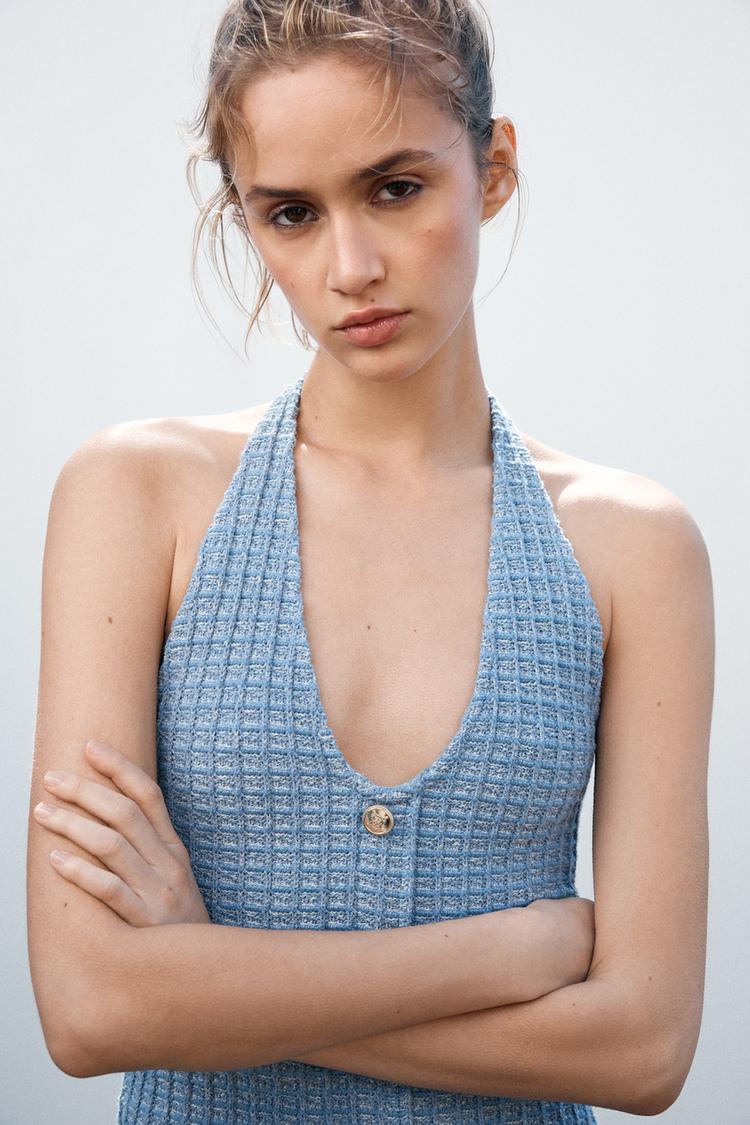 Juliette Stretch Knit Halter Dress