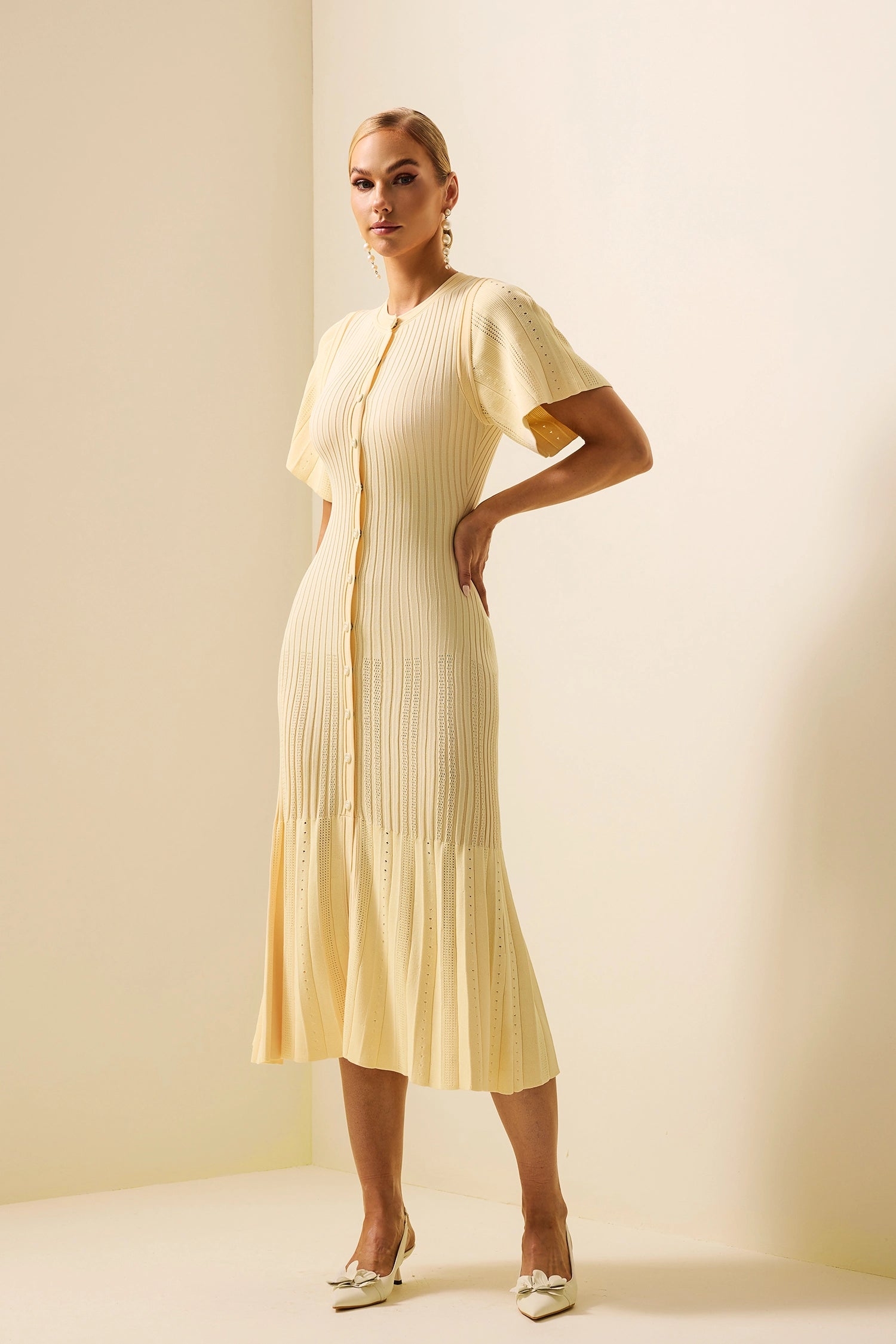 Olivia Openwork Knit Dress