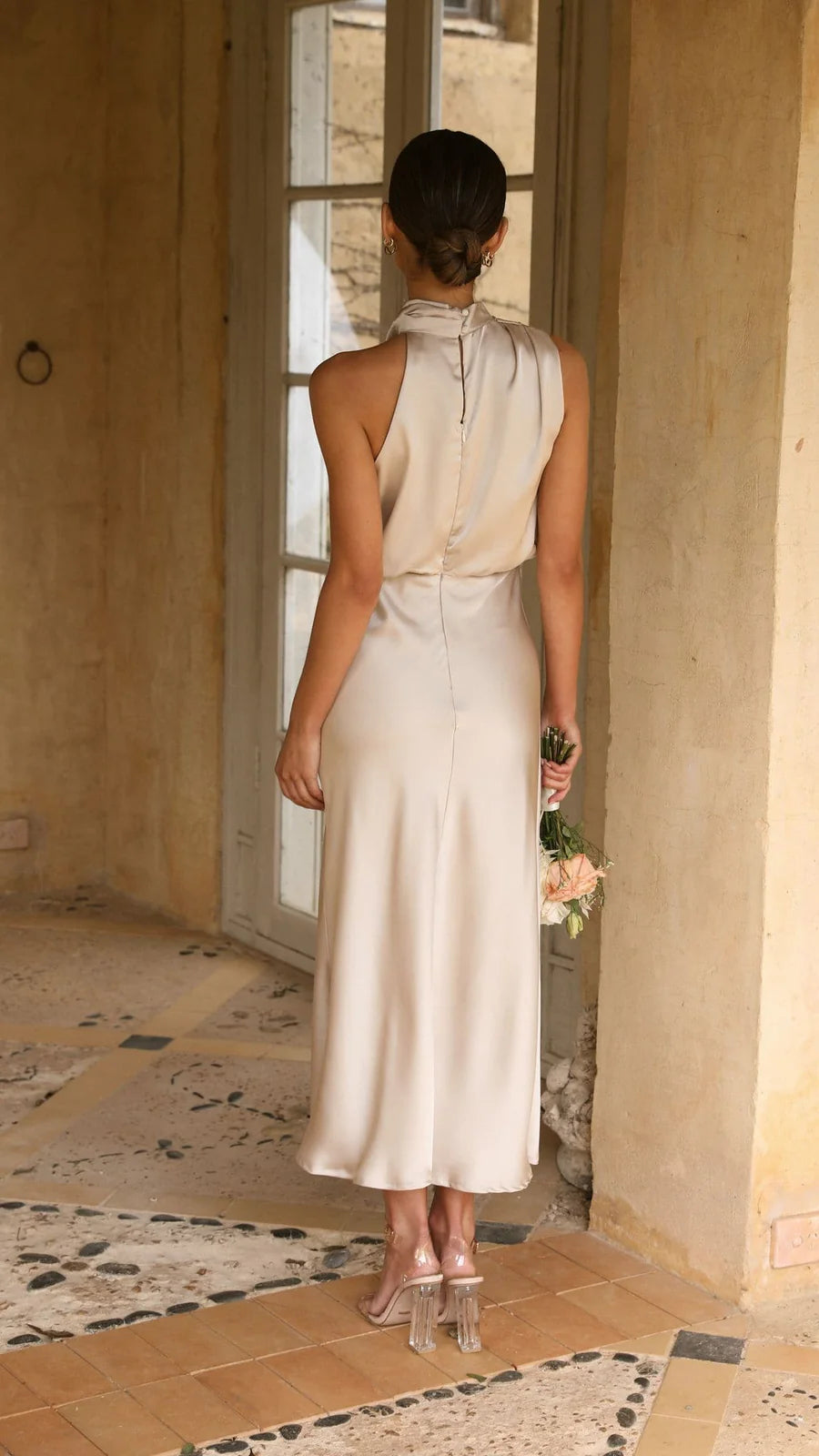 Amara Satin Couture Maxi Dress