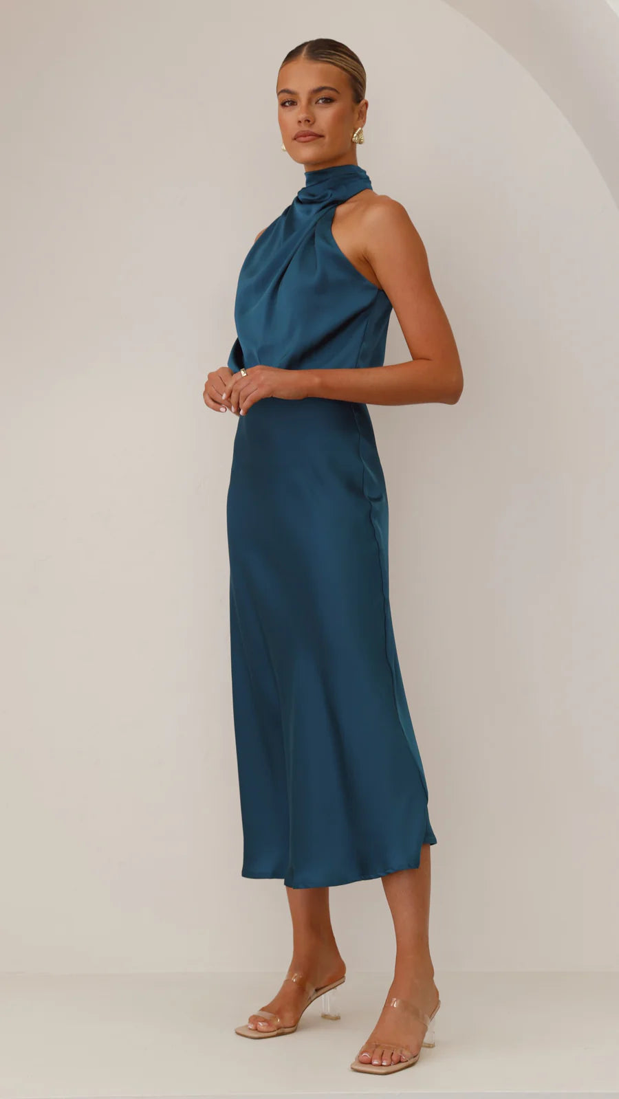 Amara Satin Couture Maxi Dress