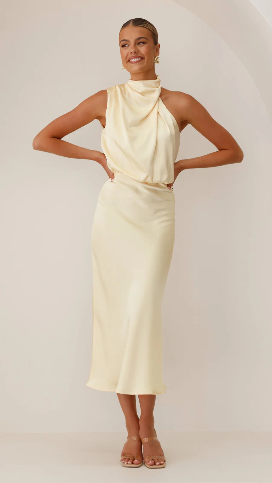 Amara Satin Couture Maxi Dress