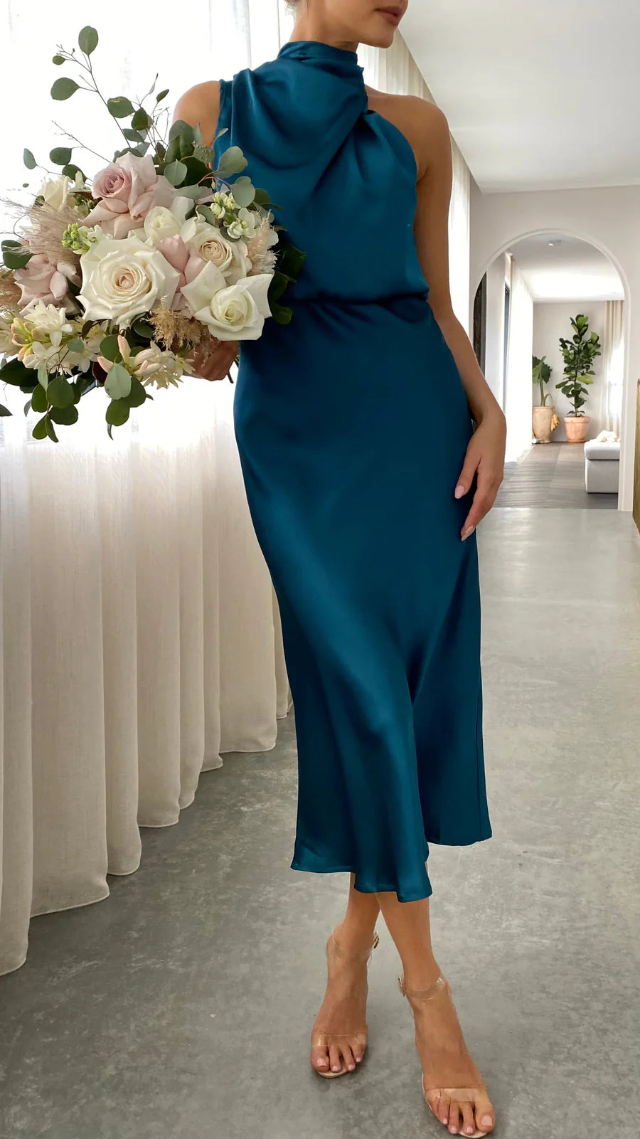 Amara Satin Couture Maxi Dress