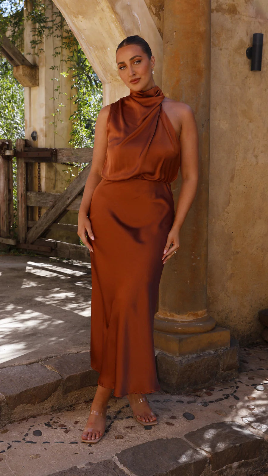 Amara Satin Couture Maxi Dress