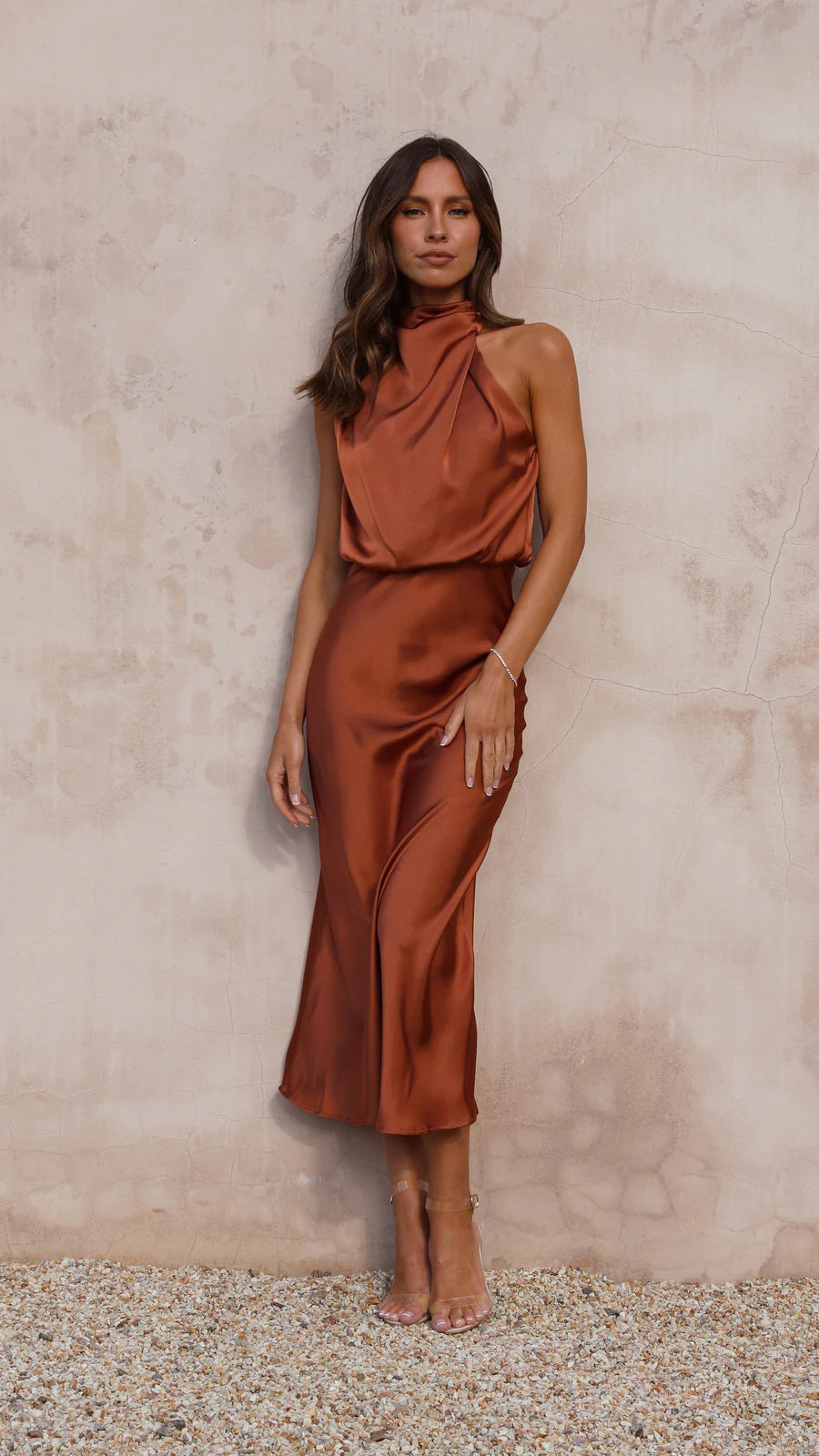 Amara Satin Couture Maxi Dress