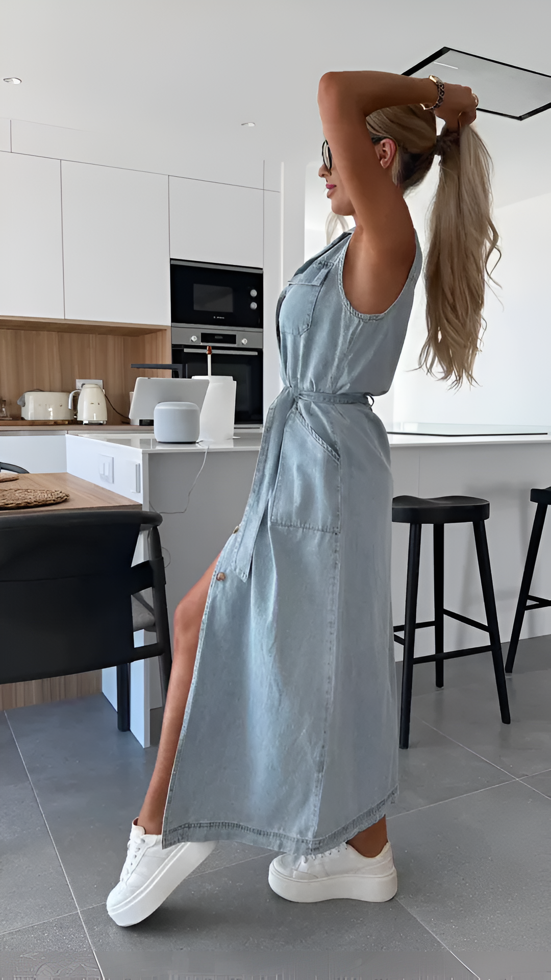 Sarah Denim Maxi Dress