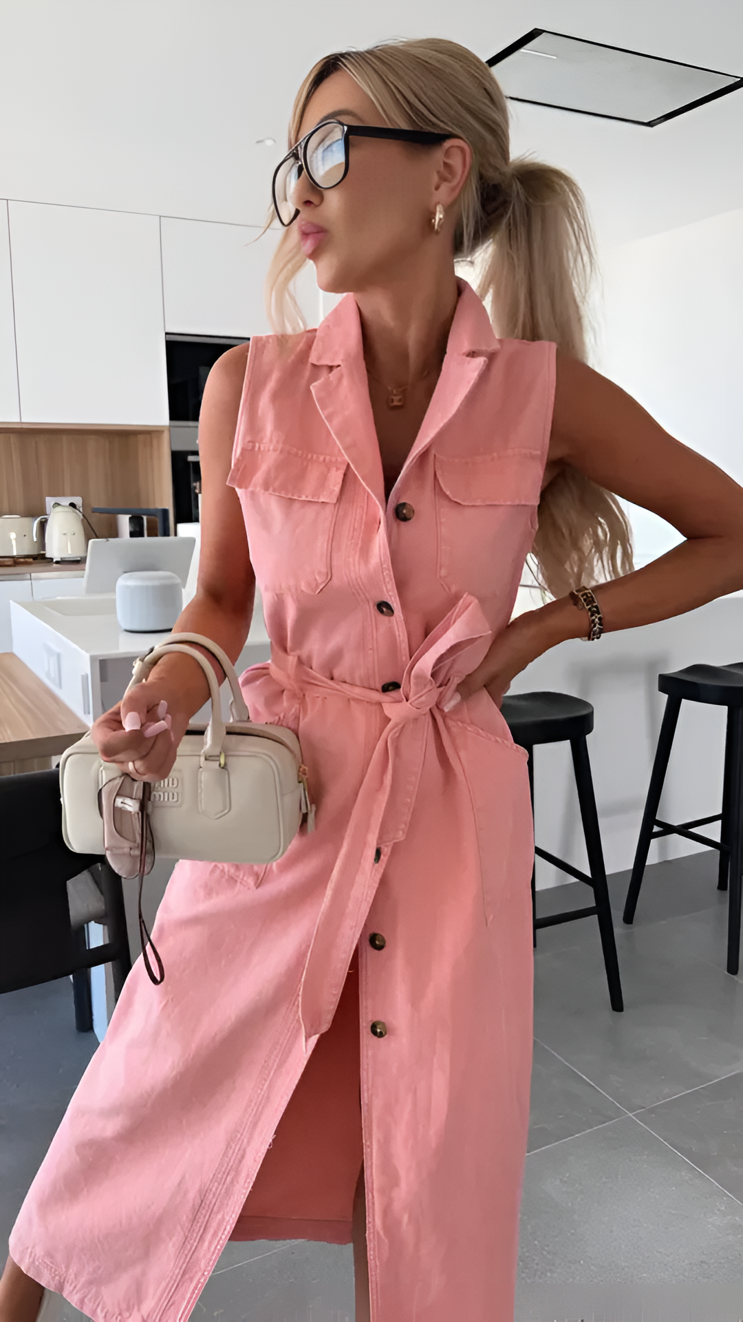 Sarah Denim Maxi Dress