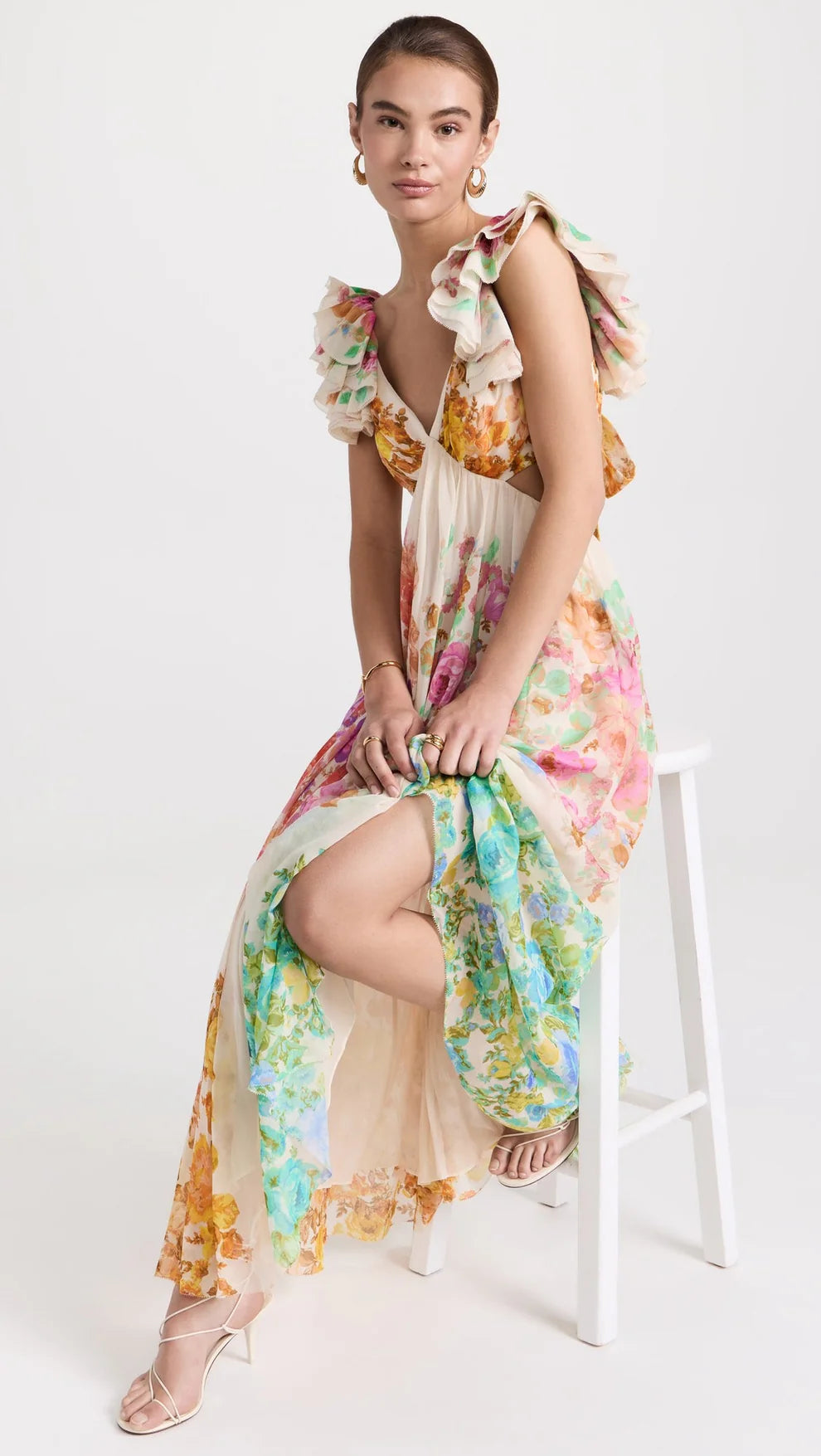 Nina Ruffle Midi Dress